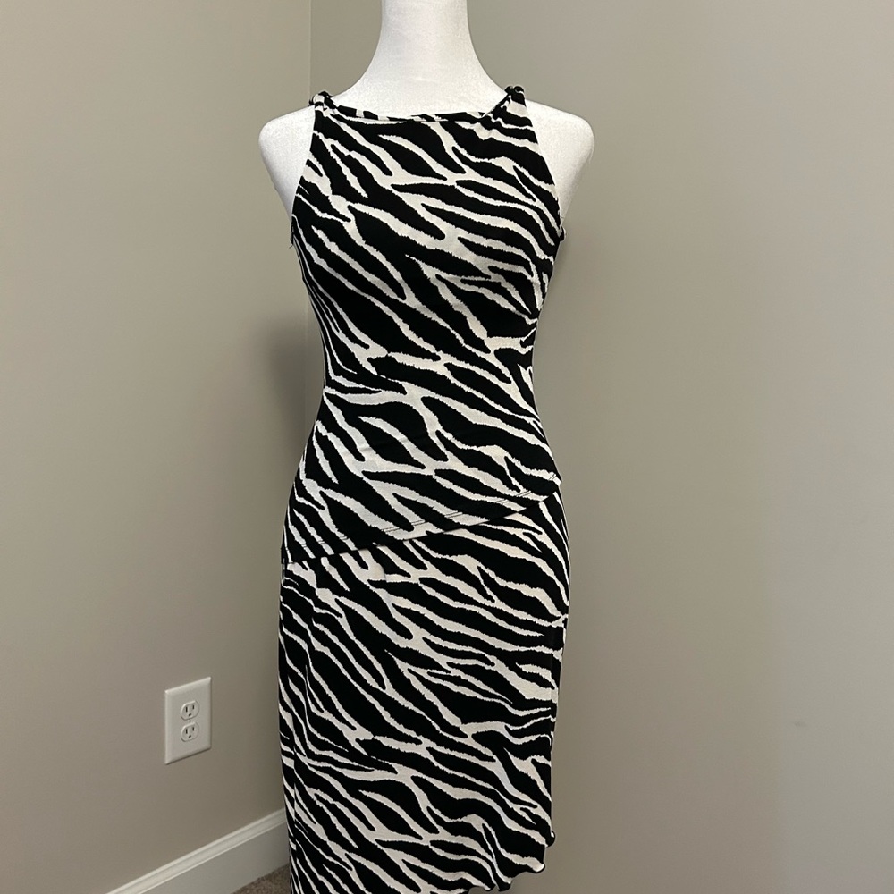 Zebra Print Sleeveless Dress